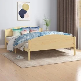 Estructura de cama de madera maciza de pino 160x200 cm de vidaXL, Camas y somieres - Ref: Foro24-322030, Precio: 119,12 €, De...