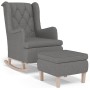 Sillón con patas mecedoras y taburete de tela gris claro de vidaXL, Sillones - Ref: Foro24-3121272, Precio: 271,55 €, Descuen...