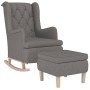Sillón con patas mecedoras y taburete de tela gris claro de vidaXL, Sillones - Ref: Foro24-3121272, Precio: 271,55 €, Descuen...