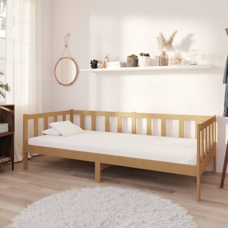 Sofá cama y colchón madera pino maciza marrón miel 90x200 cm de vidaXL, Camas y somieres - Ref: Foro24-3083612, Precio: 297,8...