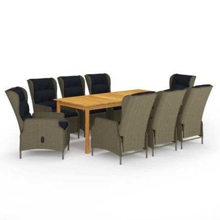 Juego de comedor de jardín de 9 piezas marrón en Conjuntos de jardín | Comprar online en Foru.es