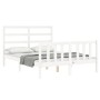 Estructura de cama con cabecero madera maciza blanco 120x200 cm de vidaXL, Camas y somieres - Ref: Foro24-3191902, Precio: 12...