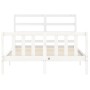 Estructura de cama con cabecero madera maciza blanco 120x200 cm de vidaXL, Camas y somieres - Ref: Foro24-3191902, Precio: 12...