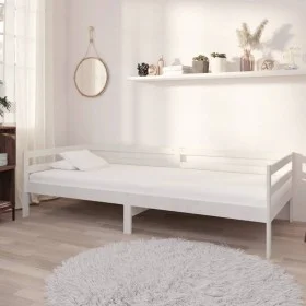 Sofa bed with white solid pine wood mattress 90x200 cm by vidaXL, Beds and slatted bases - Ref: Foro24-3083570, Price: 262,28...