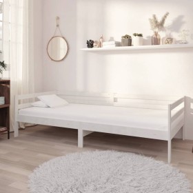 Sofá cama con colchón madera de pino maciza blanco 90x200 cm de vidaXL, Camas y somieres - Ref: Foro24-3083570, Precio: 272,3...