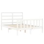 Estructura de cama con cabecero madera maciza blanco 140x190 cm de vidaXL, Camas y somieres - Ref: Foro24-3191887, Precio: 12...