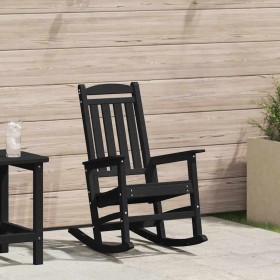 Silla mecedora de jardín Negro 92 x 70 x 108cm HDPE en Sillas de jardín | Comprar online en Foru.es