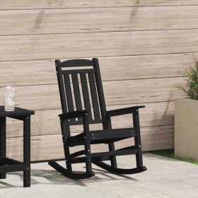 Silla mecedora de jardín Negro 92 x 70 x 108cm HDPE en Sillas de jardín | Comprar online en Foru.es