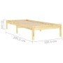 Estructura de cama madera maciza de pino 100x200 cm de vidaXL, Camas y somieres - Ref: Foro24-810007, Precio: 59,18 €, Descue...