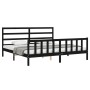 Estructura de cama con cabecero madera maciza negro 200x200 cm de vidaXL, Camas y somieres - Ref: Foro24-3191930, Precio: 198...