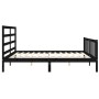 Estructura de cama con cabecero madera maciza negro 200x200 cm de vidaXL, Camas y somieres - Ref: Foro24-3191930, Precio: 198...