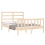 Estructura de cama de matrimonio con cabecero madera maciza de vidaXL, Camas y somieres - Ref: Foro24-3191876, Precio: 108,39...