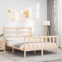Estructura de cama de matrimonio con cabecero madera maciza de vidaXL, Camas y somieres - Ref: Foro24-3191876, Precio: 108,39...