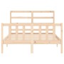 Estructura de cama de matrimonio con cabecero madera maciza de vidaXL, Camas y somieres - Ref: Foro24-3191876, Precio: 108,39...