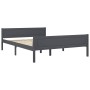 Estructura de cama de madera maciza de pino gris 160x200 cm de vidaXL, Camas y somieres - Ref: Foro24-322128, Precio: 151,15 ...