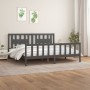 Estructura de cama con cabecero madera de pino gris 200x200cm de vidaXL, Camas y somieres - Ref: Foro24-3188188, Precio: 173,...