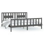 Estructura de cama con cabecero madera de pino gris 200x200cm de vidaXL, Camas y somieres - Ref: Foro24-3188188, Precio: 173,...