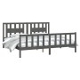 Estructura de cama con cabecero madera de pino gris 200x200cm de vidaXL, Camas y somieres - Ref: Foro24-3188188, Precio: 173,...