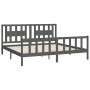 Estructura de cama con cabecero madera de pino gris 200x200cm de vidaXL, Camas y somieres - Ref: Foro24-3188188, Precio: 173,...