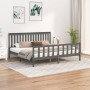 Estructura de cama con cabecero madera de pino gris 200x200cm de vidaXL, Camas y somieres - Ref: Foro24-3188228, Precio: 178,...