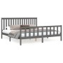 Estructura de cama con cabecero madera de pino gris 200x200cm de vidaXL, Camas y somieres - Ref: Foro24-3188228, Precio: 178,...