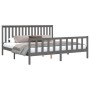 Estructura de cama con cabecero madera de pino gris 200x200cm de vidaXL, Camas y somieres - Ref: Foro24-3188228, Precio: 178,...