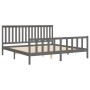 Estructura de cama con cabecero madera de pino gris 200x200cm de vidaXL, Camas y somieres - Ref: Foro24-3188228, Precio: 178,...