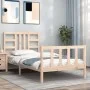 Estructura de cama con cabecero madera maciza 90x190 cm de vidaXL, Camas y somieres - Ref: Foro24-3191936, Precio: 89,71 €, D...