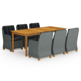 Juego de comedor para jardín 9 piezas gris claro en Conjuntos de jardín | Comprar online en Foru.es