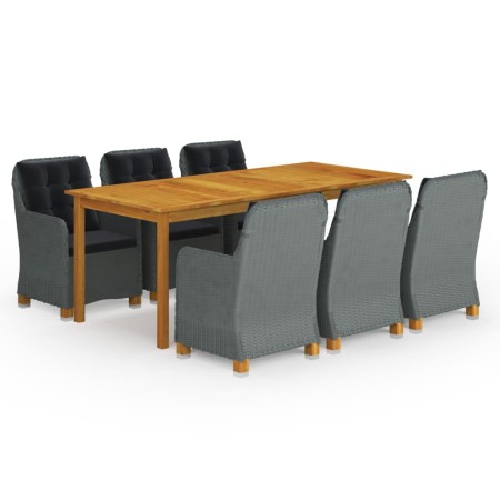 Juego de comedor para jardín 9 piezas gris claro en Conjuntos de jardín | Comprar online en Foru.es