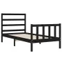 Estructura de cama individual con cabecero madera maciza negro de vidaXL, Camas y somieres - Ref: Foro24-3191870, Precio: 115...