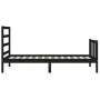 Estructura de cama individual con cabecero madera maciza negro de vidaXL, Camas y somieres - Ref: Foro24-3191870, Precio: 117...
