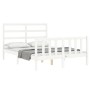 Estructura cama de matrimonio con cabecero madera maciza blanco de vidaXL, Camas y somieres - Ref: Foro24-3191877, Precio: 12...