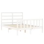 Estructura cama de matrimonio con cabecero madera maciza blanco de vidaXL, Camas y somieres - Ref: Foro24-3191877, Precio: 12...