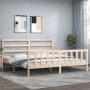 Estructura de cama con cabecero madera maciza 200x200 cm de vidaXL, Camas y somieres - Ref: Foro24-3191926, Precio: 136,17 €,...