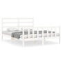 Estructura de cama con cabecero madera maciza blanco 160x200 cm de vidaXL, Camas y somieres - Ref: Foro24-3191917, Precio: 13...