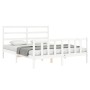 Estructura de cama con cabecero madera maciza blanco 160x200 cm de vidaXL, Camas y somieres - Ref: Foro24-3191917, Precio: 13...