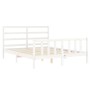 Estructura de cama con cabecero madera maciza blanco 160x200 cm de vidaXL, Camas y somieres - Ref: Foro24-3191917, Precio: 13...
