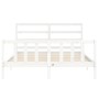Estructura de cama con cabecero madera maciza blanco 160x200 cm de vidaXL, Camas y somieres - Ref: Foro24-3191917, Precio: 13...