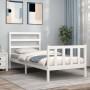 Estructura de cama con cabecero madera maciza blanco 90x200 cm de vidaXL, Camas y somieres - Ref: Foro24-3191892, Precio: 92,...