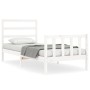 Estructura de cama con cabecero madera maciza blanco 90x200 cm de vidaXL, Camas y somieres - Ref: Foro24-3191892, Precio: 92,...