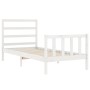 Estructura de cama con cabecero madera maciza blanco 90x200 cm de vidaXL, Camas y somieres - Ref: Foro24-3191892, Precio: 92,...