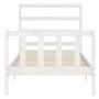 Estructura de cama con cabecero madera maciza blanco 90x200 cm de vidaXL, Camas y somieres - Ref: Foro24-3191892, Precio: 92,...