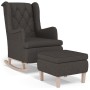 Sillón con patas mecedoras y taburete de tela gris oscuro de vidaXL, Sillones - Ref: Foro24-3121273, Precio: 287,94 €, Descue...