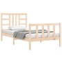 Estructura de cama con cabecero madera maciza 90x200 cm de vidaXL, Camas y somieres - Ref: Foro24-3191956, Precio: 87,94 €, D...