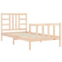 Estructura de cama con cabecero madera maciza 90x200 cm de vidaXL, Camas y somieres - Ref: Foro24-3191956, Precio: 87,94 €, D...