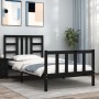 Estructura de cama con cabecero madera maciza negro 100x200 cm de vidaXL, Camas y somieres - Ref: Foro24-3191965, Precio: 135...