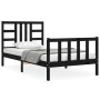 Estructura de cama con cabecero madera maciza negro 100x200 cm de vidaXL, Camas y somieres - Ref: Foro24-3191965, Precio: 135...