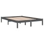 Estructura de cama madera maciza de pino gris 200x200 cm de vidaXL, Camas y somieres - Ref: Foro24-810039, Precio: 85,12 €, D...