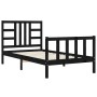 Estructura de cama con cabecero madera maciza negro 100x200 cm de vidaXL, Camas y somieres - Ref: Foro24-3191965, Precio: 135...